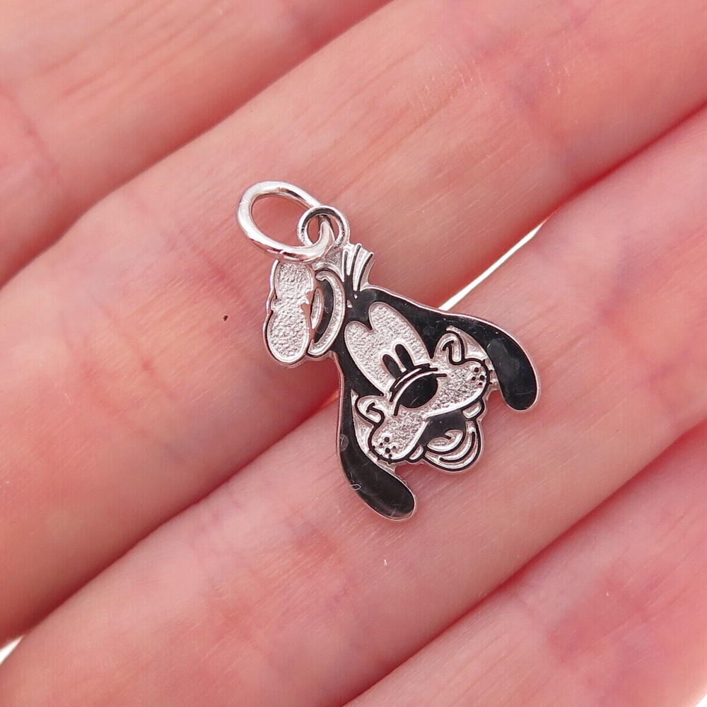 Disney 925 Sterling Silver Vintage Goofy Charm Pendant